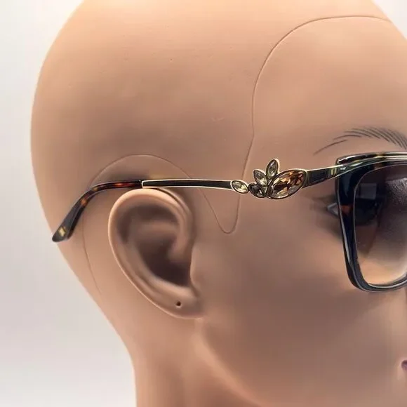 NOS Vintage Y2K Designer Sunglasses BCBG Max Azria | Luxe Tortoise Gold Cat Eye - Picture 3 of 11